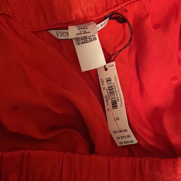 NWT Victoria Secret Silk Pijama Bottoms Red size XL - Picture 3 of 5